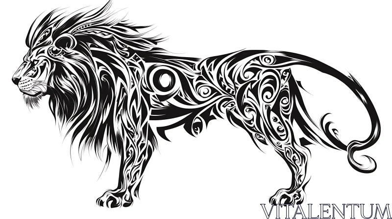 AI ART Ornamental Lion Design