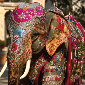 Decorated Elephant for Indian Celebration