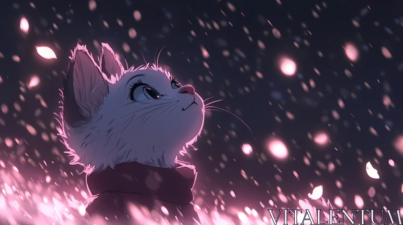 Enchanting Anime Cat Scene AI Image