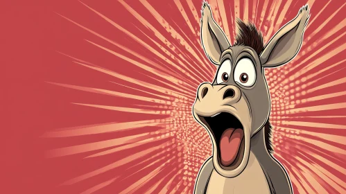 Astonished Cartoon Donkey