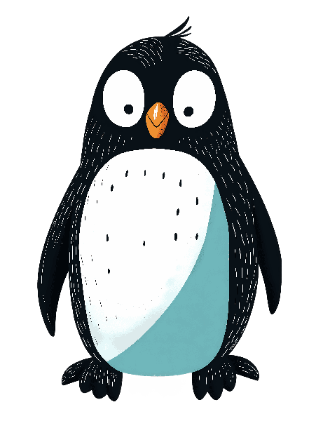 POD Design Adorable Cartoon Penguin for Prints