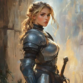 Armored Woman with Sword