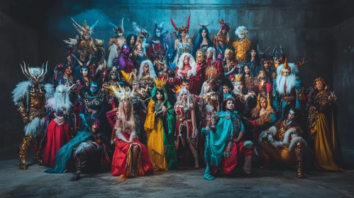 Elaborate Fantasy Costume Group Portrait