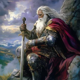 The Old Warrior with Sword