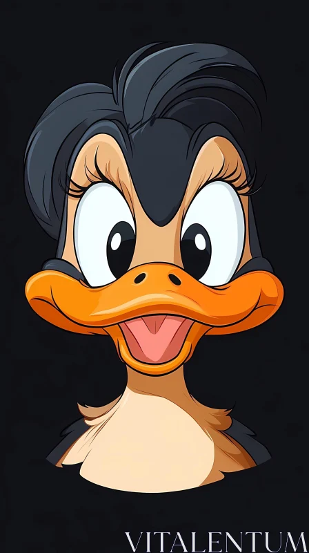 Cheerful Duck Cartoon Art AI Image