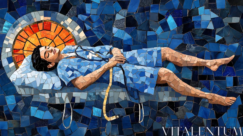 AI ART Mosaic of a Sleeping Healthcare Professional