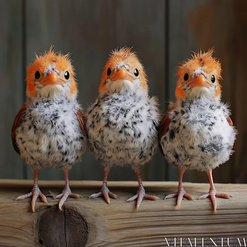 AI ART Trio of Fledglings