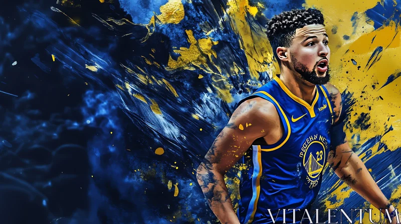 AI ART Intense Basketball Player Portrait