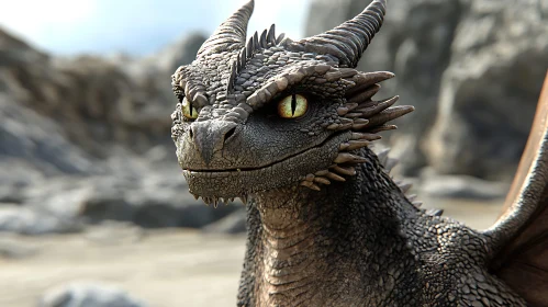 Dragon Head Close-Up - Scaled Reptile