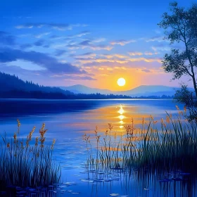 Tranquil Lake at Sunset