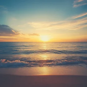 Golden Seascape at Sunset