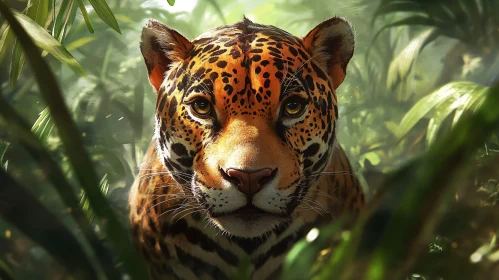 Jaguar amidst Lush Jungle Foliage