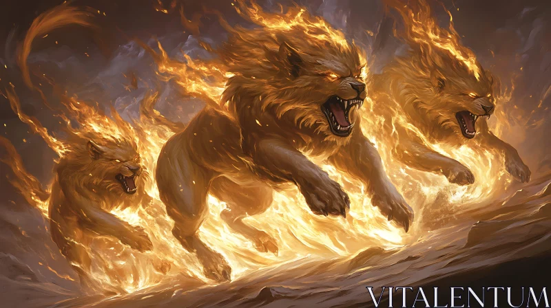 Burning Beasts AI Image