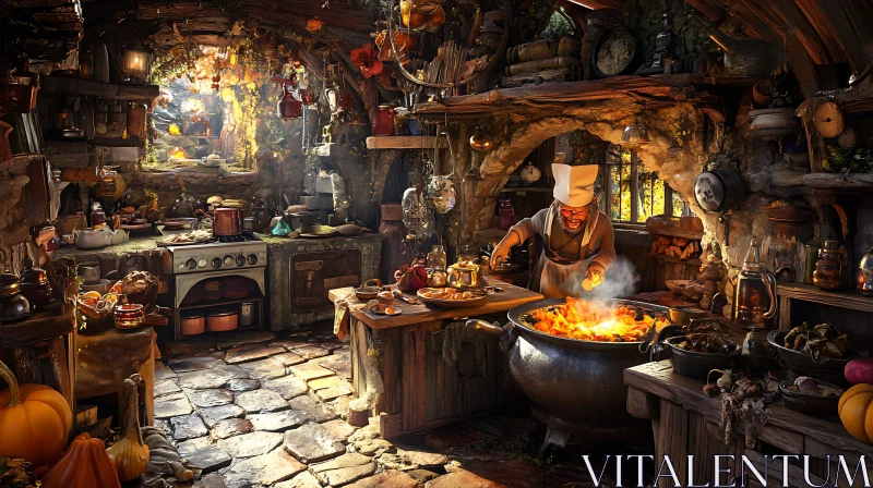 AI ART Witch's Magical Kitchen