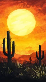 Vivid Desert Sunset Scenery