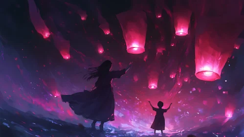 Floating Lanterns: A Family's Night Dream