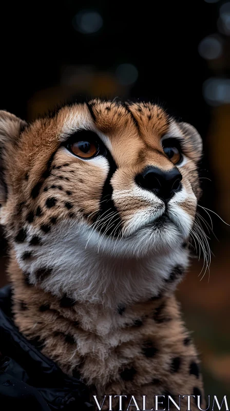 Elegant Cheetah Close-Up AI Image