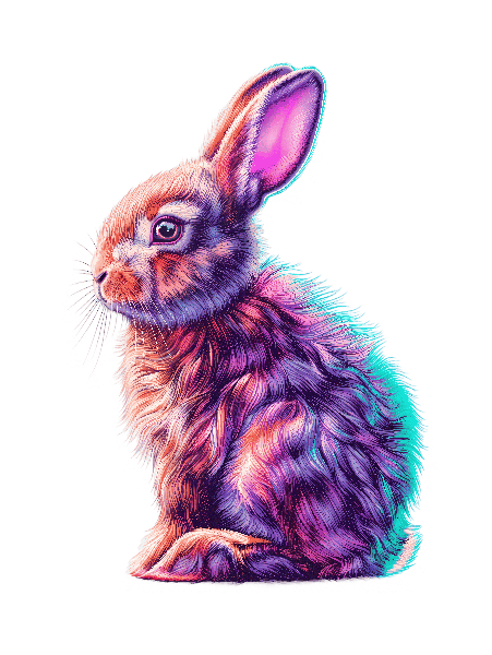 POD Design Colorful Artistic Rabbit T-shirt Art