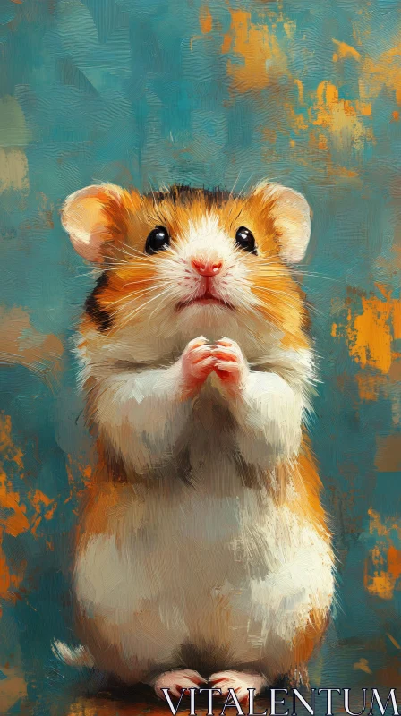 AI ART Adorable Fluffy Hamster Illustration