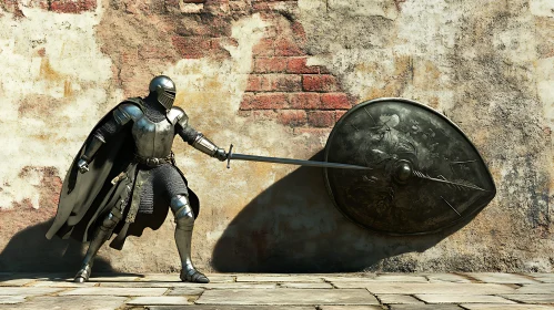 Armored Knight with Sword and Shield