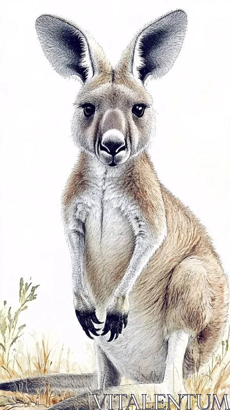 Realistic Kangaroo Art AI Image