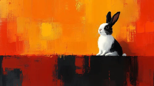 Rabbit Against Bold Art Scene