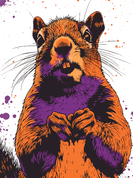 Vibrant Squirrel Graphic Tee POD Design