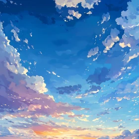 Pastel Sky with Clouds