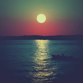 Peaceful Boat Trip at Sunset