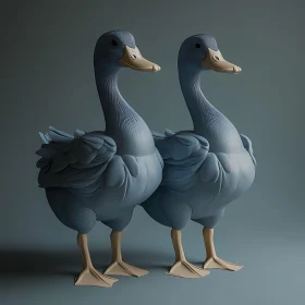Two Ducks Standing Together