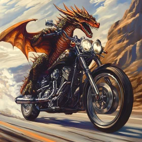 Fantasy Dragon on Motorcycle