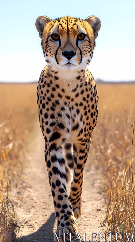 Elegant Cheetah in Natural Habitat AI Image