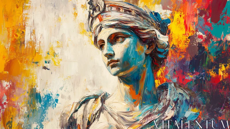 Colorful Woman Portrait Art AI Image