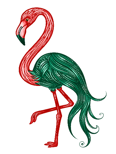 POD Design Elegant Flamingo T-Shirt Design in Red and Green