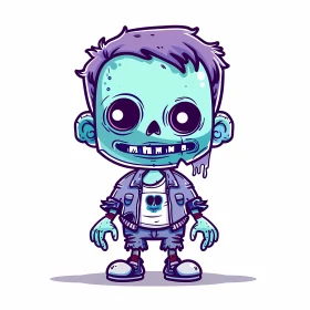 Friendly Cartoon Zombie Boy Illustration