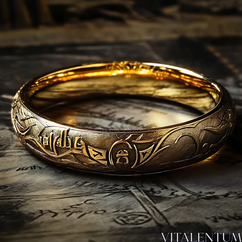 AI ART Ornate Golden Ring Close-Up