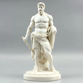 White Statue of Muscular Man
