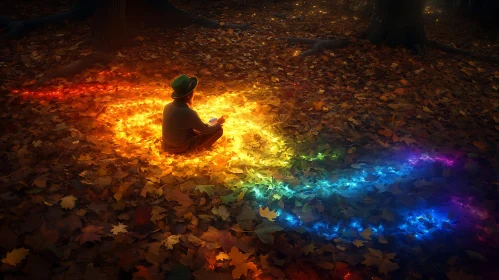 Autumnal Meditation with Rainbow Aura