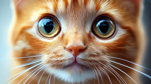 Intimate Portrait of a Ginger Kitten