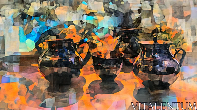 AI ART Ceramic Vessels Still Life Painting