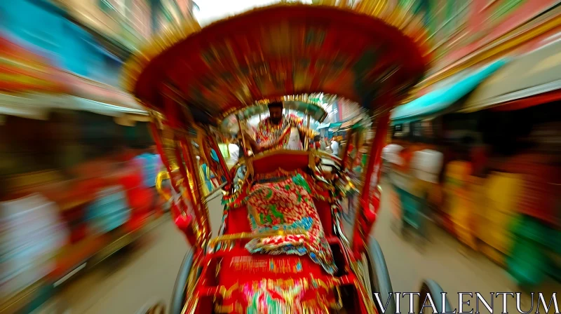 AI ART Motion Blur of Rickshaw in Asia