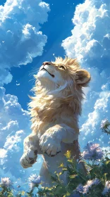 Lion Cub Amongst Clouds