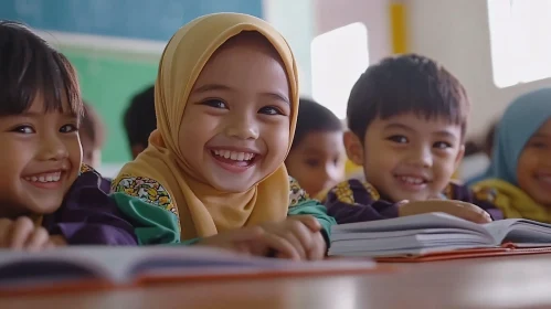 Happy Students in Classroom