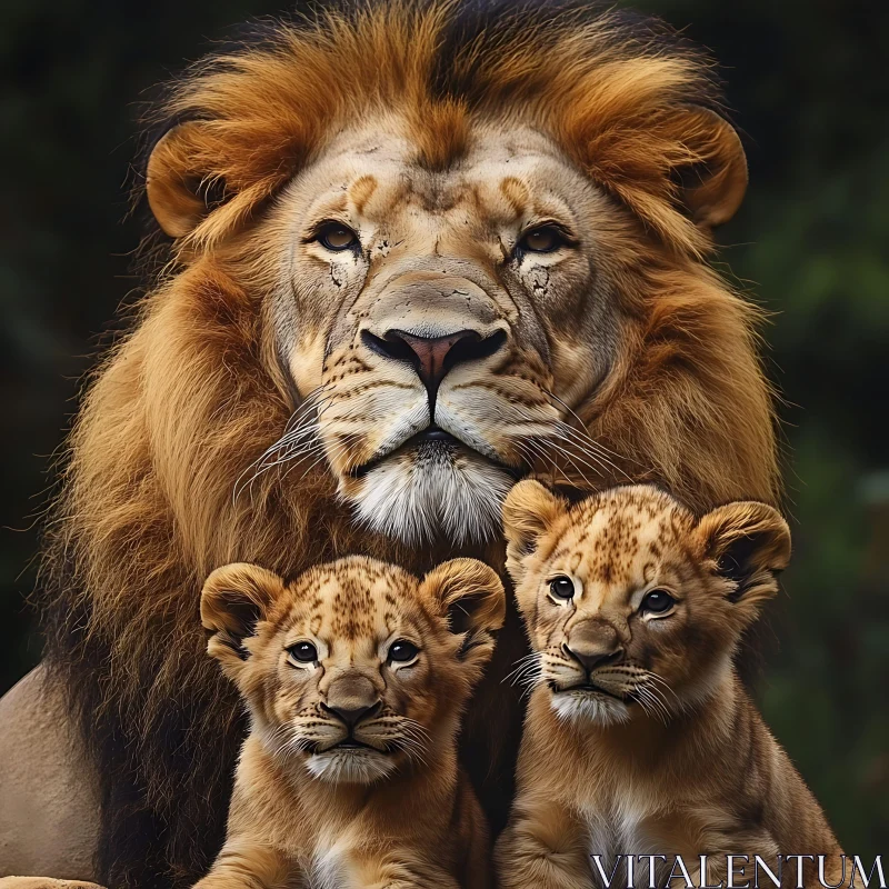 Family of Lions AI Image