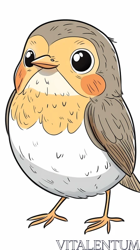 Cute Bird Drawing AI Image