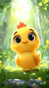 Cute Chick in Forest Glade