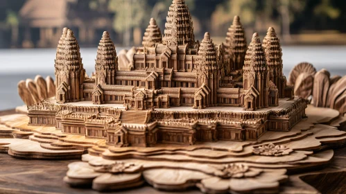 Intricate Wood Carving of Angkor Wat