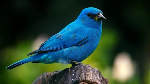 Azure Bird on Weathered Wood