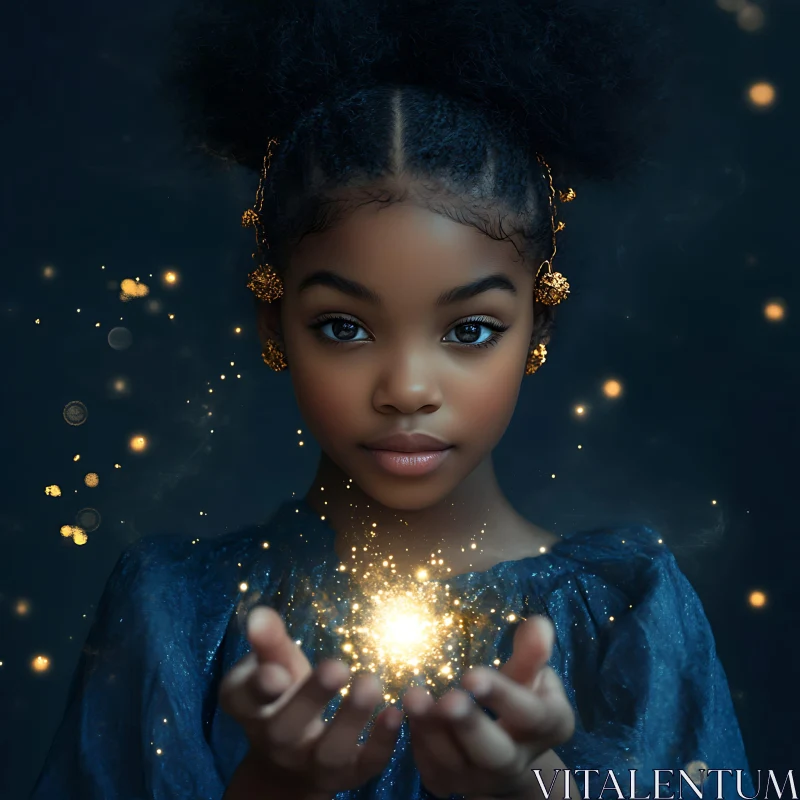 AI ART Child Holding Magical Light Art