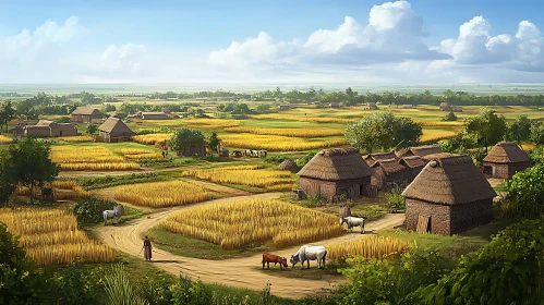 Golden Fields and Thatched Roofs